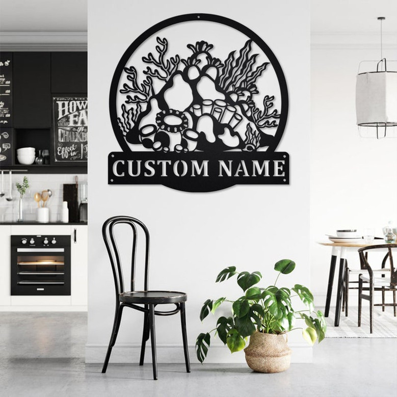 Custom Coral Reef Metal Wall Art, Personalized Coral Reef Name Sign Decoration For Room, Coral Reef Home Decor, Custom Coral Reef,Coral Reef