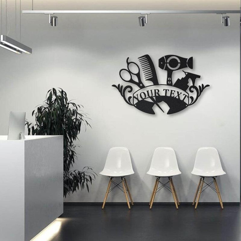 Personalized Beauty Salon Metal Sign Art | Custom Hair Stylist Salon Monogram Metal Sign | Hair Stylist Gifts | Hair Salon Gift