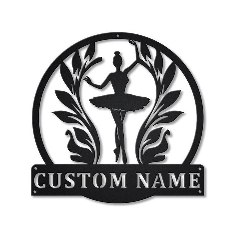Personalized Ballet Dance Monogram Metal Sign Art | Custom Ballet Dance Metal Sign