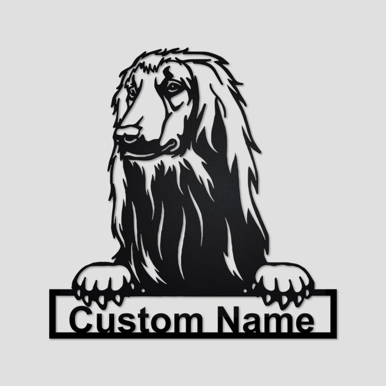 Personalized Afghan Hound Dog Metal Sign | Afghan Hound Dog Metal Wall Art | Dog Metal Sign | Afghan Hound Dog Lover Gift| Dog Lover Gift