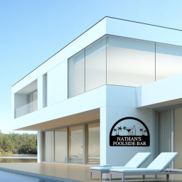 Metal PoolSide outdoor oasis Sign-Metal Swimming Pool Sign-Metal Backyard Sign-Custom Backyard Sign-Custom Poolside Sign-Sign for Pool Area