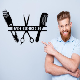 Barber Shop Sign, Personalized Barber Sign, Custom Hairstylist Sign, Metal Hairdresser Barber Name Decor, Personalized Business Name Sign