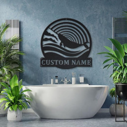 Personalized Narwhal Whale MonogramMetal Sign Art | Custom Narwhal Whale Monogram Metal Sign | Whale Gifts | Decor Decoration