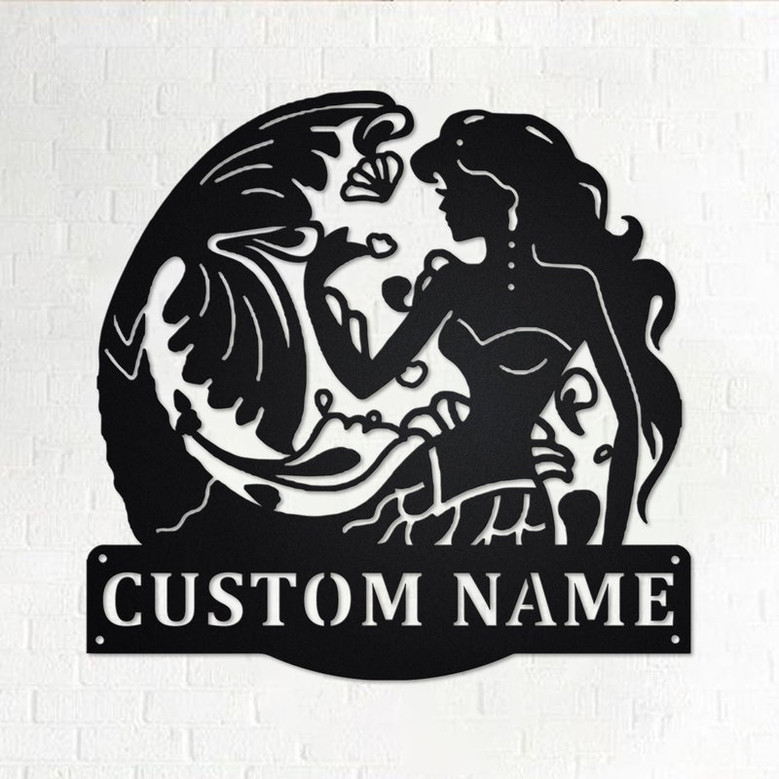 Custom Mermaid Metal Wall Art, Personalized Mermaid Name Sign Decoration For Room, Mermaid Home Decor, Custom Mermaid, Mermaid Lover Gift