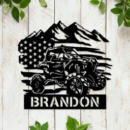 Personalized Atv Metal Wall Art, Personalized Metal Sign US Flag ATV Sign ATV Gifts