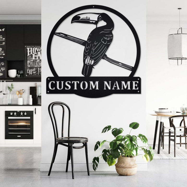 Custom Toucan Bird Metal Wall Art, Personalized Toucan Bird Name Sign Decoration For Room, Toucan Bird Home Decor, Custom Toucan Bird
