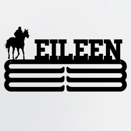 Horseback Riding Medal Hanger With Custom Name, Personalized Horseback Riding Medal Holder