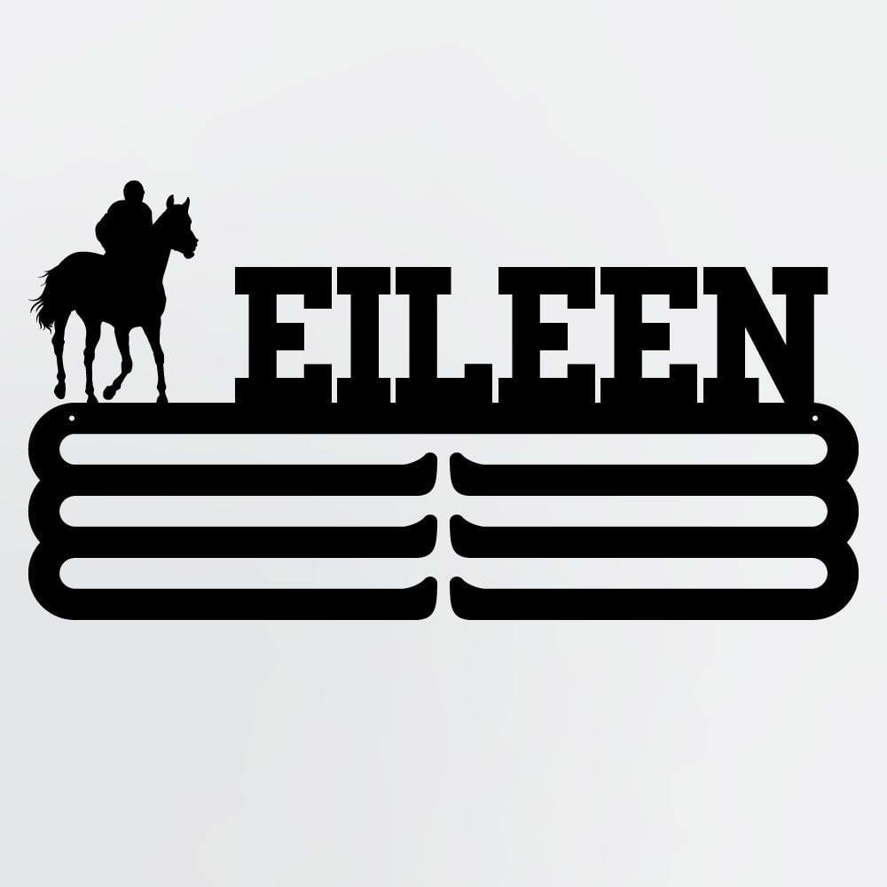 Horseback Riding Medal Hanger With Custom Name, Personalized Horseback Riding Medal Holder