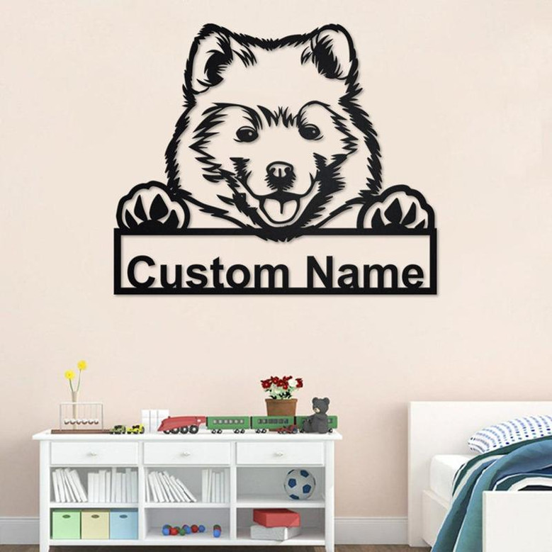 Custom Samoyed Dog Metal Wall Art, Personalized Samoyed Name Sign Decoration For Room, Samoyed Home Decor, Custom Dog, Samoyed Dog Lover