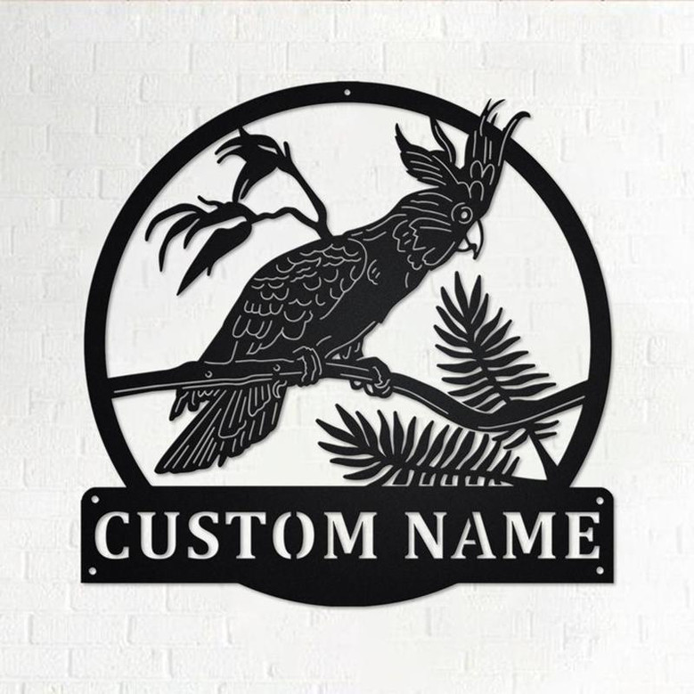 Custom Cockatoo Sulfur Bird Metal Wall Art, Personalized Cockatoo Sulfur Bird Name Sign Decoration For Room, Cockatoo Sulfur Bird Home Decor