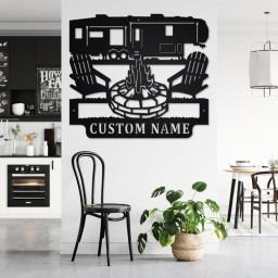 Custom 5th Wheel Camper Metal Wall Art,Personalized Camper Name Sign Decoration For Room, Camping Metal Home Decor, Custom 5th Wheel Camper