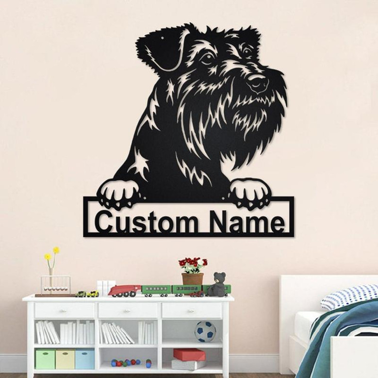Custom Tsverkshnautser Dog Metal Wall Art, Personalized Tsverkshnautser Name Sign Decoration For Room,Tsverkshnautser Home Decor, Custom Dog