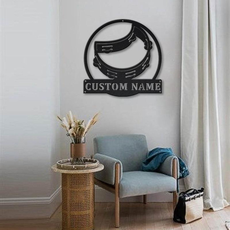 Personalized Tambourine Monogram Metal Sign Art | Custom Tambourine Monogram Metal Sign | Birthday Gift | Tambourine Gift | Music Gift