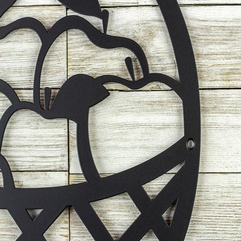 Apple Kitchen Decor Metal Wall Art Kitchen Signs Rustic Home Decor Mothers Day Gift Farmhouse Laser Cut Sign Matte Black Shown