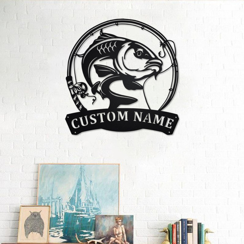 Personalized Carp Fish Metal Sign | Fishing Metal Wall Art | Fishing Metal wall Decor | Fishing Lover | Custom Fishing | Fishman | Carp Fish