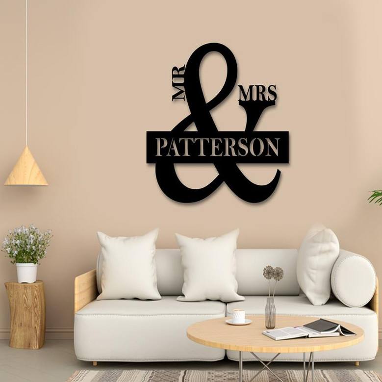 Custom Metal Mr & Mrs Sign - Custom Family Sign - Metal Wall Art - Housewarming - Christmas Gift - Farmhouse Decor - Family Name Sign