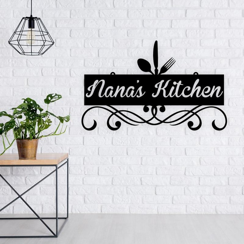 Custom Metal Kitchen Sign, Nana's Kitchen Metal Sign, Personalized Kitchen Signs, Mom's Kitchen, Kitchen Decor, Personalized Sign