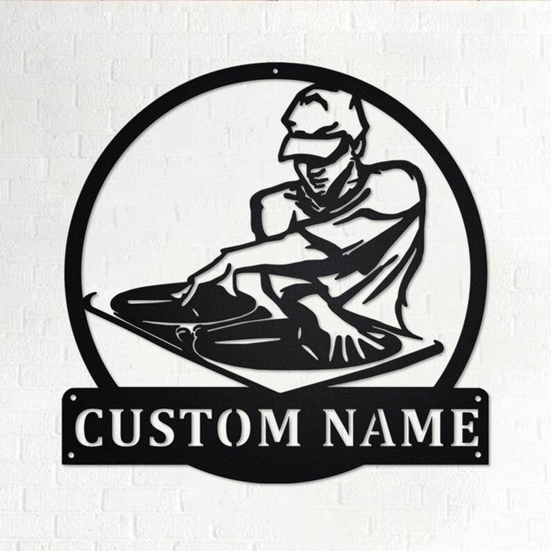 Custom Disc Jockey Metal Wall Art, Personalized Disc Jockey Name Sign Decoration For Room, Disc Jockey Home Decor