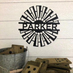 Personalized Windmill Blade Family Name Metal Sign Metal Wall Art Rustic Home Decor Housewarming Gift Farmhouse Decor