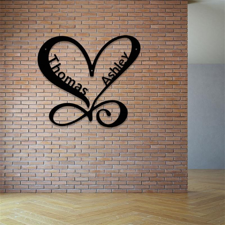 Custom Infinity Heart Metal Sign,Personalized Couple Names Sign,Forever Love Sign,Infinity Heart Metal Wall Art,Wedding Decorations