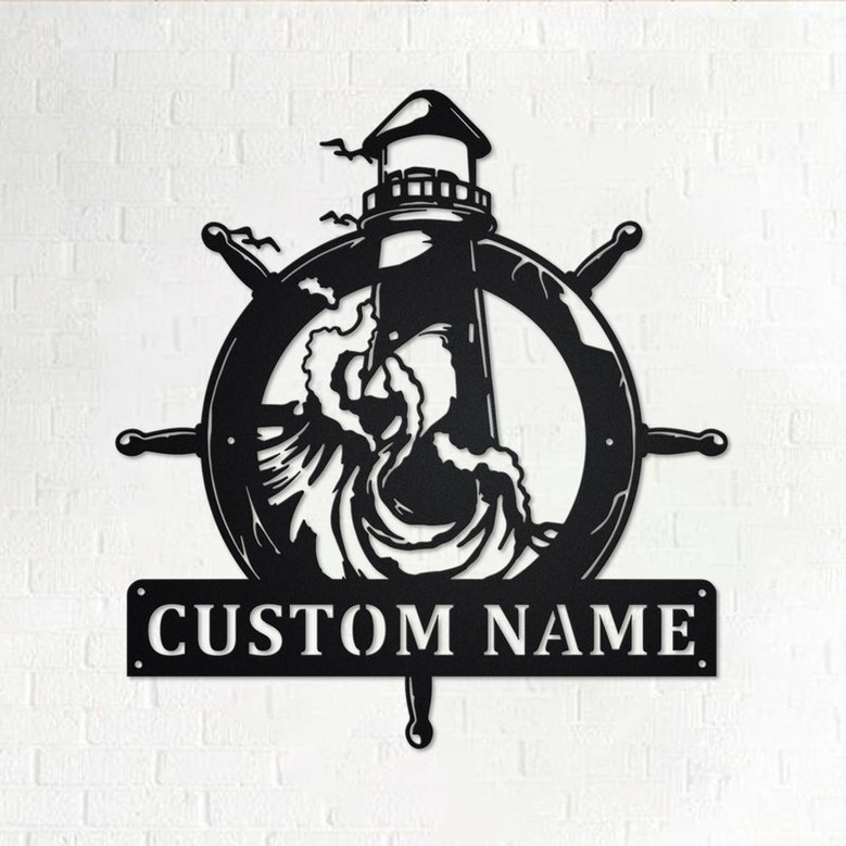 Custom The Lighthouse Metal Wall Art, Personalized The Lighthouse Name Sign Decoration For Room, The Lighthouse Home Decor,Custom Lighthouse