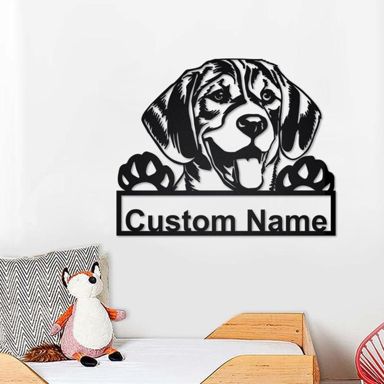 Personalized Beagle Dog Metal Sign | Beagle Dog Metal Wall Art | Dog Metal Sign | Beagle Dog Lover Gift| Dog Lover Gift | Beagle Dog Gift