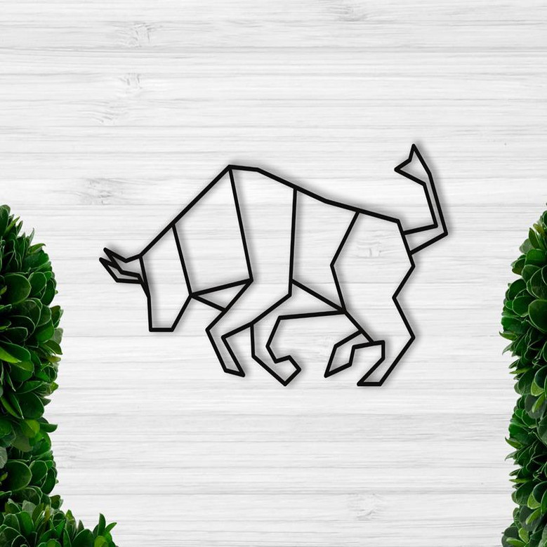 Geometric Bull Metal Bull Sign Bull Market Sign Farm House Decor
