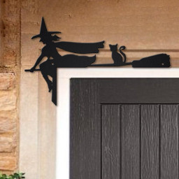 Halloween Witch Door Corner Metal Sign | Witch Metal Wall Art | Witch Tree Metal wall Decor | Halloween Metal Decor | Halloween Decor