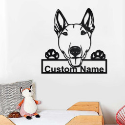 Personalized Bull Terrier Metal Sign | Bull Terrier Metal Wall Art | Dog Metal Sign | Dog Lover Gift | Custom Dog | Bull Terrier
