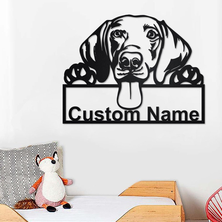 Custom Weimaraner Dog Metal Wall Art, Personalized Weimaraner Name Sign Decoration For Room, Weimaraner Home Decor, Custom Dog, Weimaraner