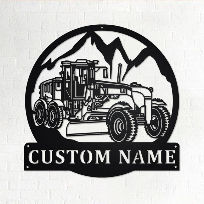 Custom Road Grader Metal Wall Art, Personalized Road Grader Driver Name Sign Decoration For Room, Road Grader Home Decor,Custom Road Grader