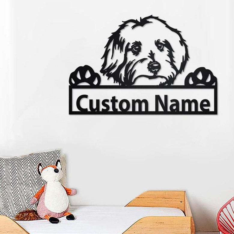 Custom Maltese Dog Metal Wall Art, Personalized Maltese Name Sign Decoration For Room, Maltese Home Decor, Custom Maltese Dog, Dog Lover