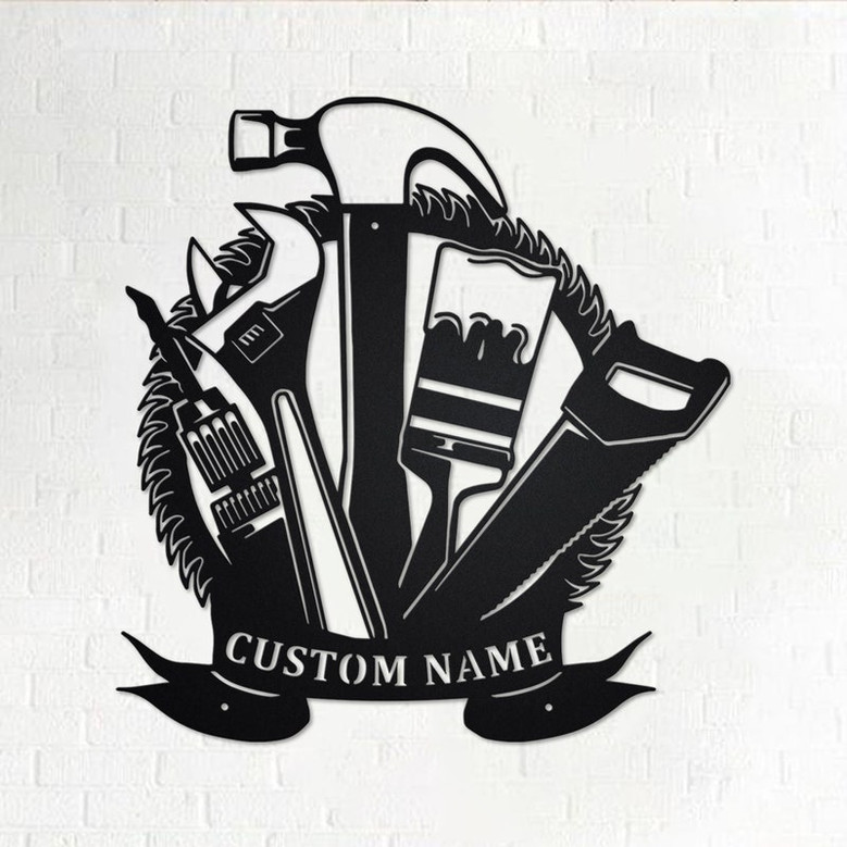 Custom Handyman Metal Wall Art, Personalized Handyman Name Sign Decoration For Room, Handyman Home Decor, Custom Handyman, Handyman