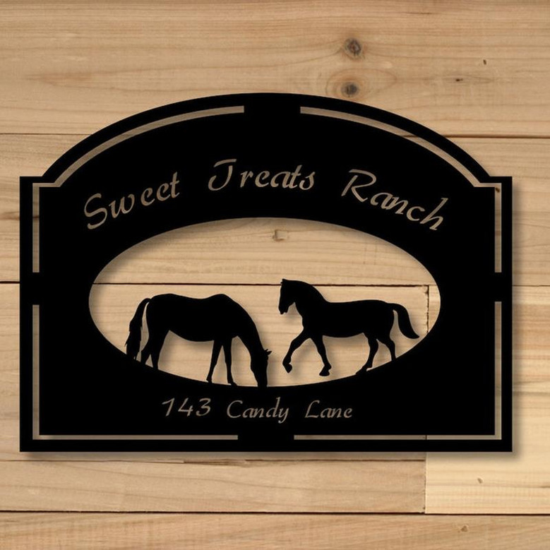Custom Horse Metal Sign, Metal Name Sign, Farmhouse Decor, Outdoor Decor, Personalized Metal Horse Sign