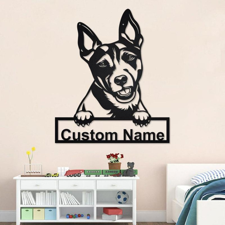Custom Rat Terrier Dog Metal Wall Art, Personalized Rat Terrier Name Sign Decoration For Room, Rat Terrier Home Decor,Custom Rat Terrier Dog