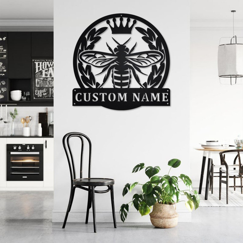 Personalized Queen Bee Metal Sign | Queen Bee Metal Wall Art | Queen Bee Metal wall Decor | Honey Bee Lover Gift | Custom Honey Bee
