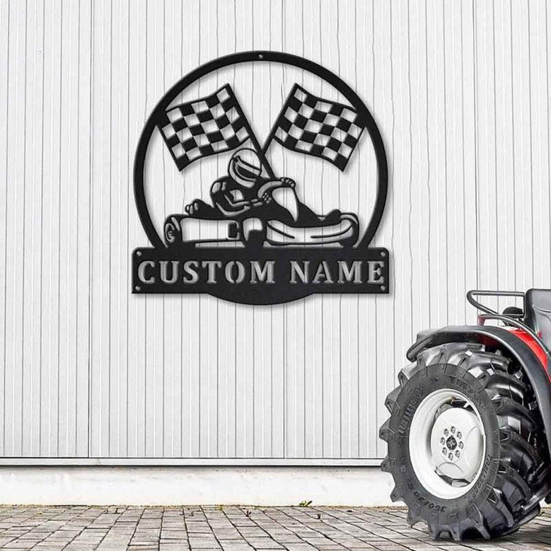 Personalized Go Kart Racing Monogram Metal Sign | Custom Go Kart Racing Metal Sign | Sport Gifts | Birthday Gift