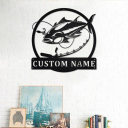 Personalized Tuna Fish Metal Sign | Fishing Metal Wall Art | Fishing Metal wall Decor | Fishing Lover | Custom Fishing | Fishman | Tuna Fish