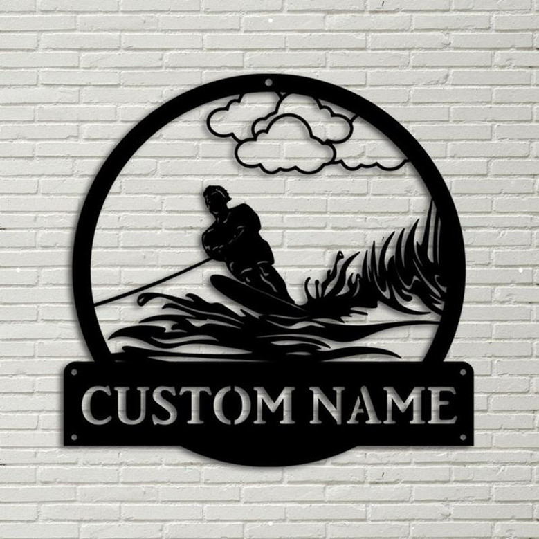 Personalized Wakeboarding Sport Monogram Metal Sign, Custom Wakeboarding Metal Sign, Birthday Gift, Wakeboarding Gift