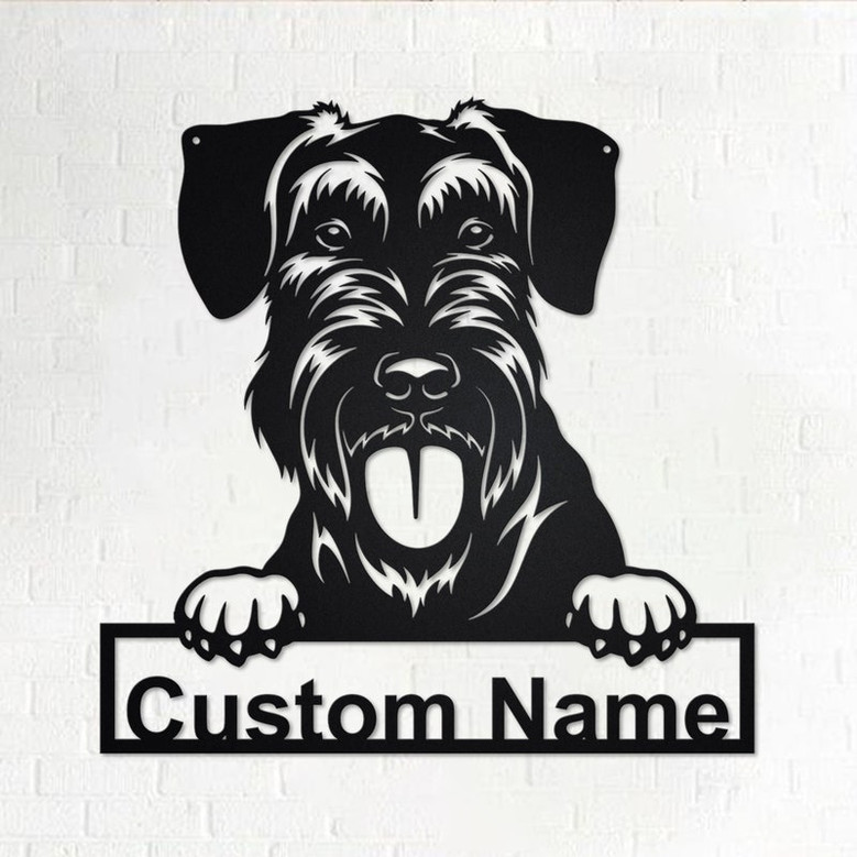 Custom Giant Schnauzer Dog Metal Wall Art, Personalized Giant Schnauzer Name Sign Decoration For Room, Giant Schnauzer Home Decor,Custom Dog