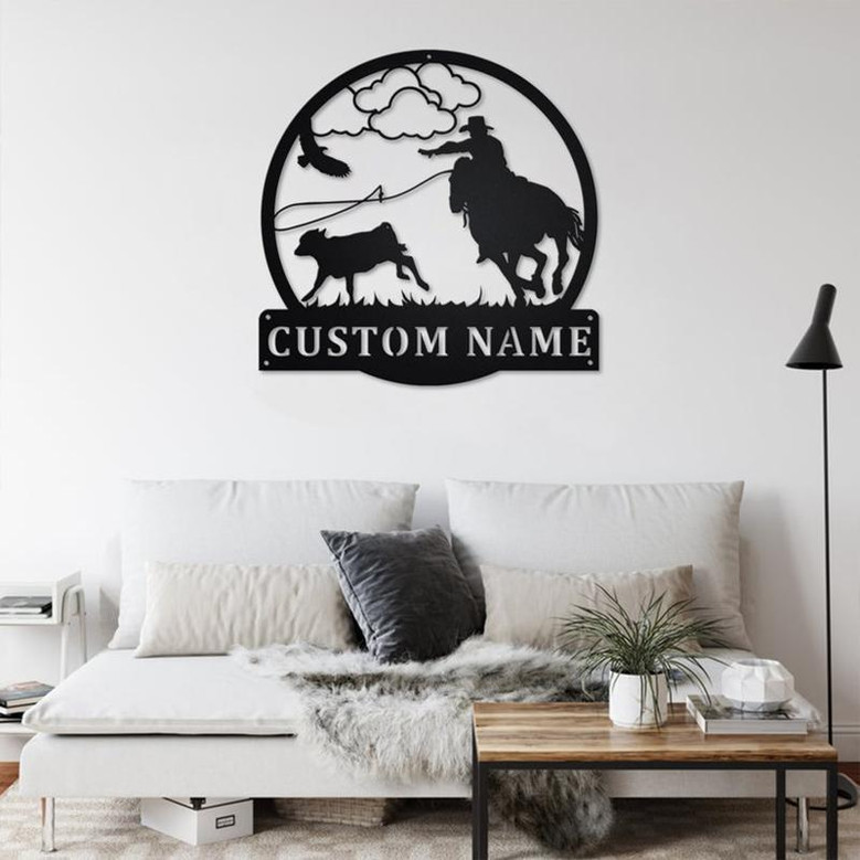 Personalized Calf Roping Metal Sign | Calf Roping Metal Wall Art | Calf Roping Metal Sign | Calf Roping Lover| Calf Roping Gift| Calf Roping
