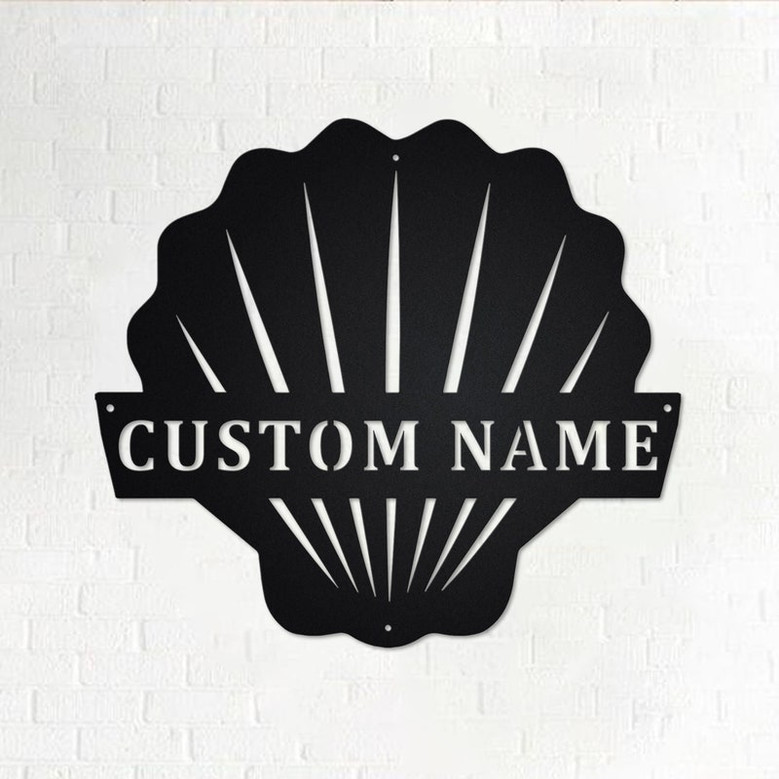 Custom SeaShell Metal Wall Art, Personalized SeaShell Name Sign Decoration For Room, SeaShell Metal Home Decor, Custom SeaShell, SeaShell