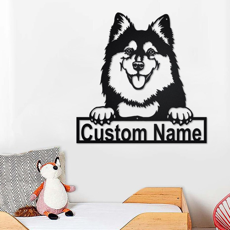 Personalized Finnish Lapphund Metal Sign | Finnish Lapphund Metal Wall Art | Finnish Lapphund Metal Wall Decor | Custom Finnish Lapphund Dog