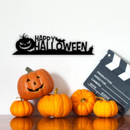 Happy Halloween Metal Sign Decor-Happy Halloween Metal Sign Laser Cut-Happy Halloween Welcome Sign-Halloween Pumpkin Bat Sig-halloween Gift