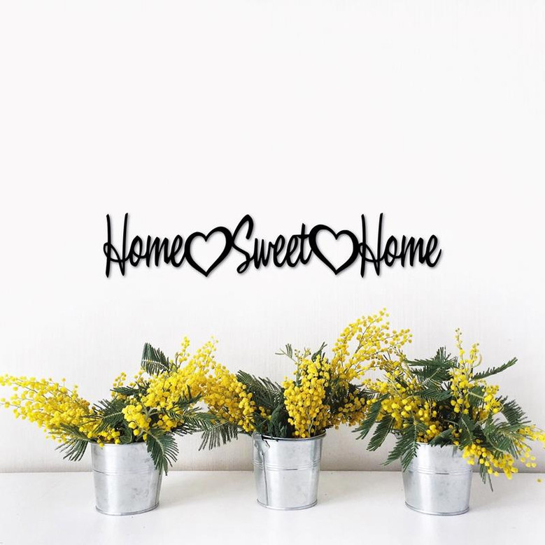 Home Sweet Home Sign Metal Decor Entryway Sign Rustic Farmhouse Metal Wall Art Housewarming Gift Entryway Home Sign