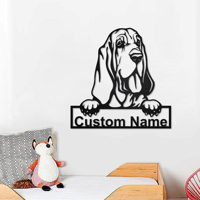 Personalized Bloodhound Metal Sign | Bloodhound Metal Wall Art| Dog Metal Sign | Dog Lover Gift| Bloodhound Lover Gift | Bloodhound