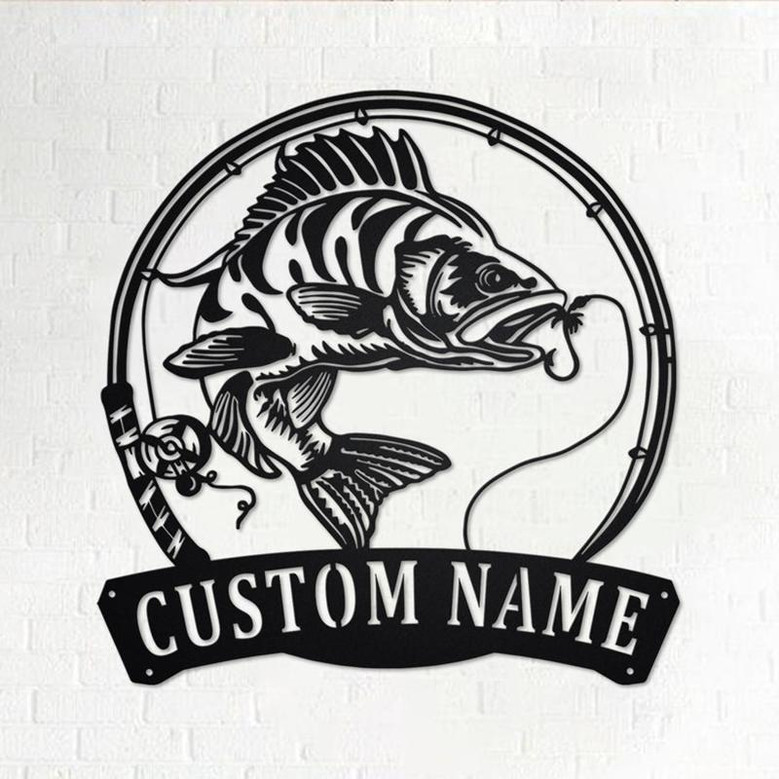 Personalized Perch Fish Metal Sign | Fishing Metal Wall Art | Fishing Metal wall Decor | Fishing Lover | Custom Fishing| Fishman| Perch Fish