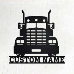 Custom Truck Car Metal Wall Art, Personalized Truck Driver Name Sign Decoration For Room, Truck Car Home Decor, Trucker Gift