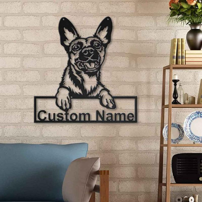 Personalized Belgian Malinois Dog Metal Sign Art | Custom Belgian Malinois Dog Metal Sign | Dog Gift | Birthday Gift | Animal Funny