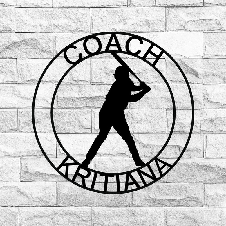 Baseball Sign, Baseball Gift for Boys, Personalized Baseball for boys room, Metal Baseball Sign, Coach Sign, Sports Decor, Batting Cage Sign